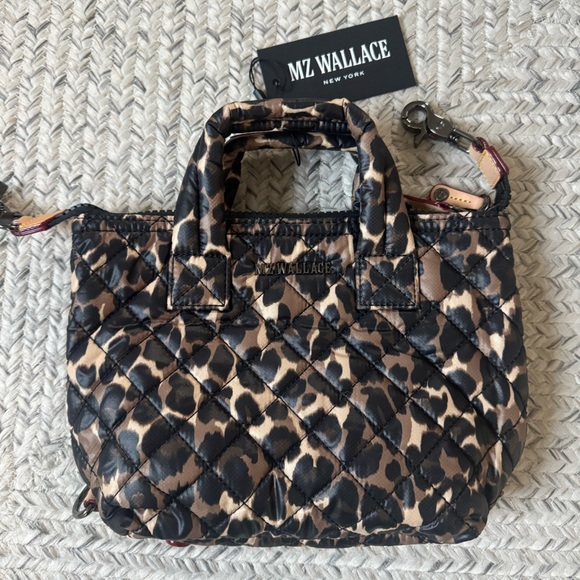 NWT MZ Wallace Micro Sutton Quilted Nylon Leopard Bag - Picture 2 of 7